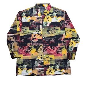 Vintage 2000s Y2K American Eagle Outfitters motorcycle racing shirt LARGE‎